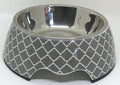 Modern Gray Dog Bowl — Minimalist Ceramic, Medium
