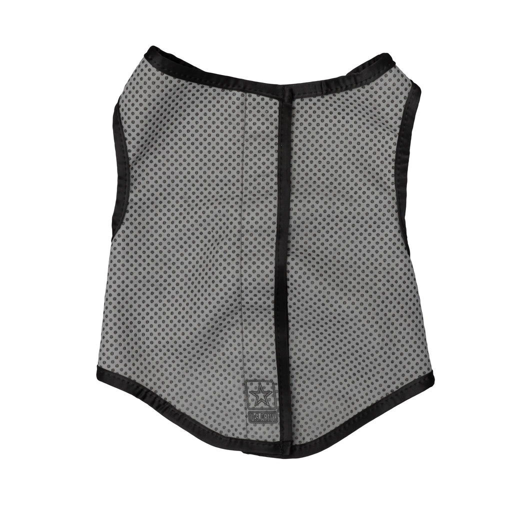 US Army Dog Cooling Vest — Reusable Ice Pack Body Wrap (Grey)